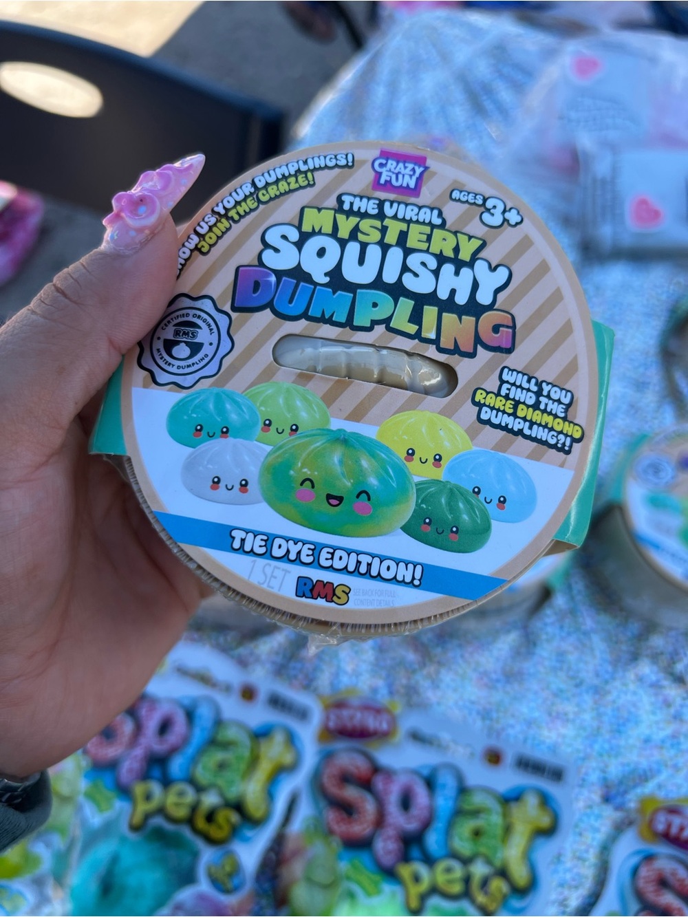 Mystery Squishy Dumpling Tie Dye Edition - Green & Blue by